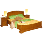Кровать Элеганс с деревянным изголовьем