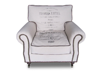 Кресло в ткани лен Tomas-Eiffiel
