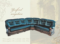 Румынская мягкая мебель Yexford (Уэксфорд) от фабрики «Prokess» (Прокесс). Угловой классический диван Yexford (Уэксфорд) в коже