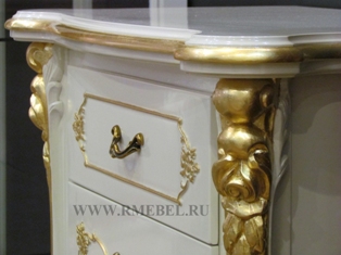 Мебель Регалис в белом цвете с золотой фольгой