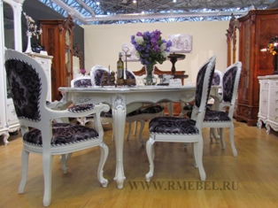 Стол со стульями Регалис в белом цвете